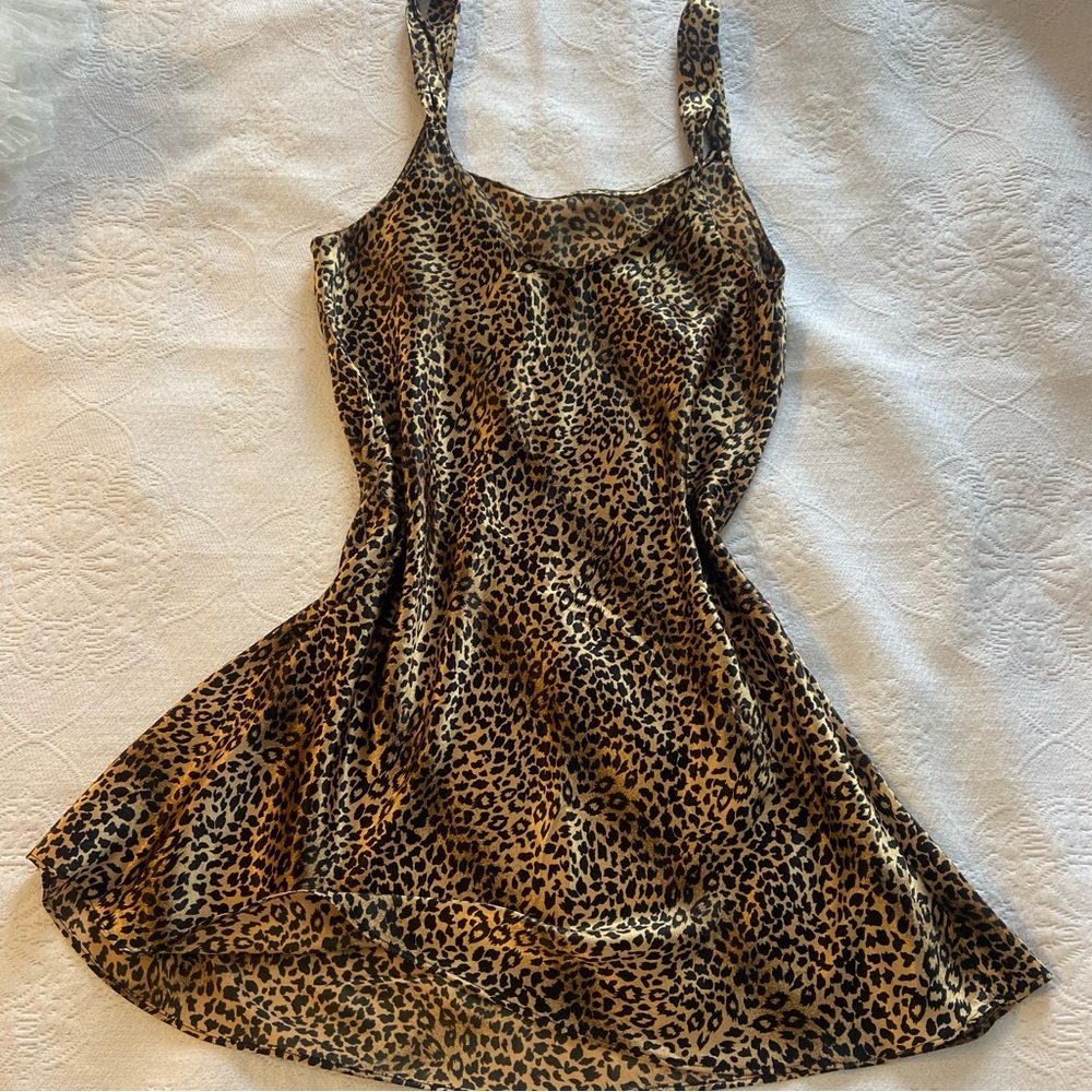 Vintage leopard print slip dress